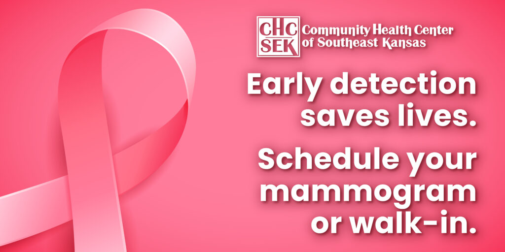 Early detection saves lives. Schedule your mammogram or walk in.